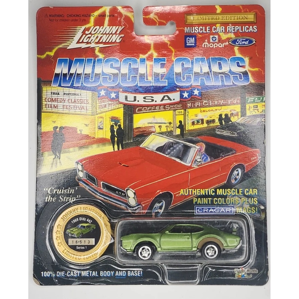 1994 Johnny Lightning Muscle Cars USA 1969 Olds 442 Series 11 Green 16,513 HW20